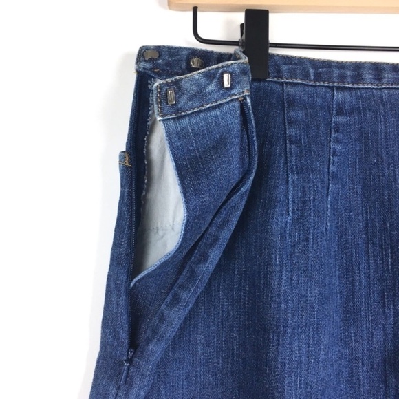 TALBOTS Jean Skirt Denim Modest Minimalist Capsule Wardrobe Classic Size 12 - Picture 6 of 8